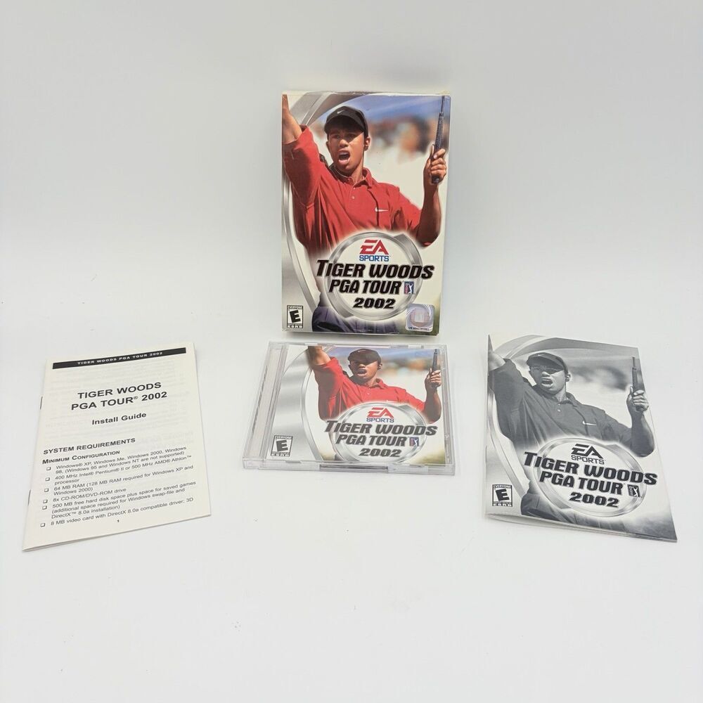 EA SPORTS TIGER WOODS PGA TOUR 2002 PC CD-ROM Complete Big Box Game